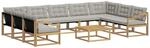 Outdoor-sofagarnitur 10 Stk. 9-sitzer Wei&szlig; Und Hellgrau Vidaxl