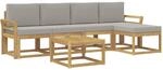 Outdoor-sofagarnitur 6 Stk. 5-sitzer Wei&szlig; Und Hellgrau Vidaxl