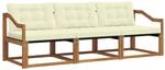 Vidaxl Outdoor Sofa Set 3 Pcs Natural And Cream