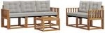 Outdoor-sofagarnitur 6 Stk. 5-sitzer Natur Und Hellgrau Vidaxl