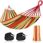 H&auml;ngematte 200x150cm Mit Schwebebalken, Bis 300kg, Tragbar Mit Tasche, Bunt
