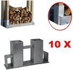 Holzstapelhilfe Stapelhilfe Holzstapelhalter Brennholz Kaminholzregal 10 St&uuml;ck