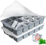 Eisw&uuml;rfelform Silikon Mit Deckel, 2 St&uuml;ck, Bpa-frei, Stapelbar