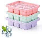 Eisw&uuml;rfelformen Xl 3er Set Mit Deckel, Stapelbar, Sp&uuml;lmaschinenfest