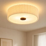 Deckenlampe Braun Led Deckenleuchte Textil Wohnzimmerlampe Sandfarben D 50 Cm