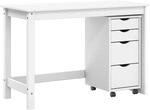 Vidaxl Desk And Rolling Cabinet Set Moss 2 Pcs White