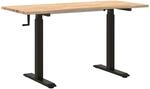 Vidaxl Desk With Storage Black And Natural 140 X 60 Cm Solid Oak Wood