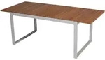 Az-tisch 150(200)x90cm Alu/akazie Fsc 100%
