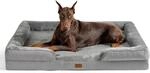 Orthop&auml;disches Hundebett 134x106cm F&uuml;r Gro&szlig;e Hunde, Waschbar, Grau