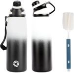 Edelstahl Trinkflasche Mit Magnetdeckel, 1l, Bpa-frei, Auslaufsicher, F&uuml;r...