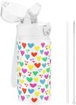 Kinder Trinkflasche 420ml Edelstahl Mit Strohhalm, Auslaufsicher, Bpa-frei