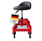 Relaxdays Werkstatthocker. Rollen, H&ouml;henverstellbar, Montagehocker, 136kg, Hbt