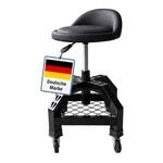 Relaxdays Werkstatthocker Rollen, H&ouml;henverstellbar, Montagehocker, 136kg, Hbt