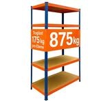 Relaxdays Schwerlastregal, Hbt: 200x120x60cm, Traglast 875 Kg, 5 Mdf-ebenen,