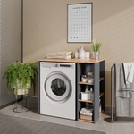Waschmaschinenschrank Viktor, Anthrazit/goldkraft Eiche, 93.6 X 88.2 Cm Mit Regal,