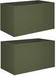 Vidaxl Garden Planter 2 Pcs Olive Green 80 X 50 X 50 Cm