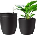 Selbstbew&auml;ssernder Blumentopf 4er-set Mit Wasserstandsanzeige, Schwarz