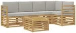 Outdoor-sofagarnitur 6 Stk. 5-sitzer Wei&szlig; Und Hellgrau Vidaxl