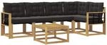 Outdoor-sofagarnitur 6 Stk. 5-sitzer Wei&szlig; Und Schwarz Vidaxl