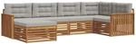 Outdoor-sofagarnitur 6 Stk. 6-sitzer Natur Und Hellgrau Vidaxl