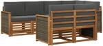 Outdoor-sofagarnitur 7 Stk. 7-sitzer Natur Und Anthrazit Vidaxl