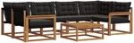 Outdoor-sofagarnitur 7 Stk. 6-sitzer Natur Und Schwarz Vidaxl