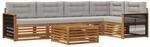Outdoor-sofagarnitur 6 Stk. 5-sitzer Natur Und Hellgrau Vidaxl