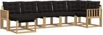 Vidaxl Outdoor Sofa Set 7 Pcs 7-seaters White And Black