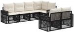 Gartensofa-set 7 Stk. 7-sitzer Schwarz Und Cremewei&szlig; Vidaxl