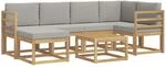 Outdoor-sofagarnitur 7 Stk. 6-sitzer Wei&szlig; Und Hellgrau Vidaxl