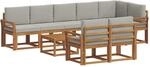 Outdoor-sofagarnitur 9 Stk. 8-sitzer Natur Und Hellgrau Vidaxl