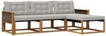 Vidaxl Outdoor Sofa Set 4 Pcs Natural And Light Grey