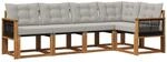 Outdoor-sofagarnitur 5 Stk. 5-sitzer Natur Und Hellgrau Vidaxl