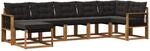 Vidaxl Outdoor Sofa Set 7 Pcs Natural And Black