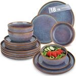 Geschirrset 18tlg. F&uuml;r 6 Personen, Steingut, Lavendelblau, Sp&uuml;lmaschinenfest