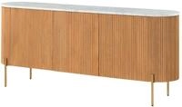 Sideboard Mango Natur / Wei&szlig; Lackiert 180x40x76 Cm Teilmontiert Barcelona 501