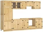 Schrank Ski 9 Stk. Honigbraun Massives Kiefernholz Vidaxl