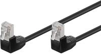 Cat 5e Patchkabel 2x 90&deg; Gewinkelt, F/utp, Schwarz, Kupferkaschierter