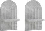 Wandregal 2 Stk. Betongrau 23 X 13,5 X 37,5 Cm Holzwerkstoff Vidaxl
