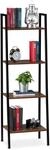 Relaxdays Standregal, Modernes Leiterregal M. 4 Ablagen, Pflanzen, B&uuml;cher & Deko,