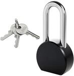Vorh&auml;ngeschloss 65mm Edelstahl Mit 3 Schl&uuml;sseln, Schwarz, F&uuml;r Au&szlig;enbereich