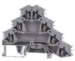 4-stufiger Schienenverbinder 4mm2 L1 L2 L3 Pe Grau 281-530