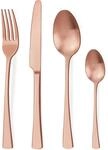 Besteckset 24-teilig Ros&eacute;gold Matt F&uuml;r 6 Personen Edelstahl Sp&uuml;lmaschinenfest