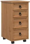 Vidaxl Rolling Cabinet With Drawers Corona Honey Brown