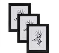3er Set 20x25cm Bilderrahmen Artos Stil Holz Rahmen Fotogalerie Glasscheibe,...