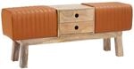 Vidaxl Bench 110 X 30 X 45 Cm Real Leather Brown