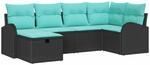 Gartensofa-set 6 Stk. Schwarz Poly-rattan Vidaxl