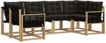 Vidaxl Outdoor Sofa Set 6 Pcs White And Black