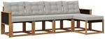 Outdoor-sofagarnitur 5 Stk. 5-sitzer Natur Und Hellgrau Vidaxl