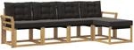 Vidaxl Outdoor Sofa Set 5 Pcs White And Black